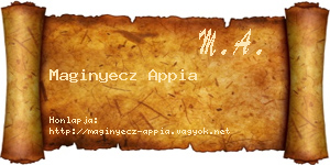 Maginyecz Appia névjegykártya